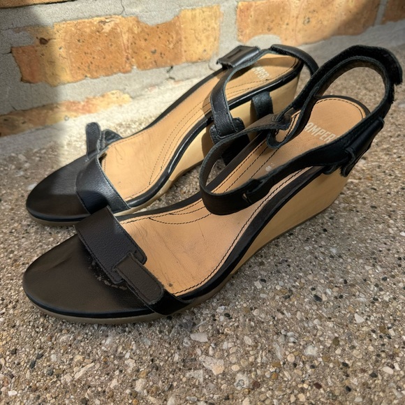 Camper Wedge Wooden Heel Sandals Sz 39 - Picture 5 of 9